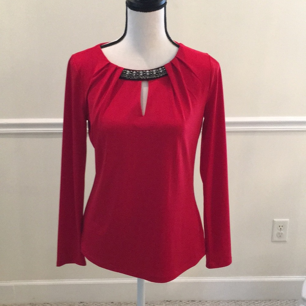Liz Claiborne career blouse in red size small